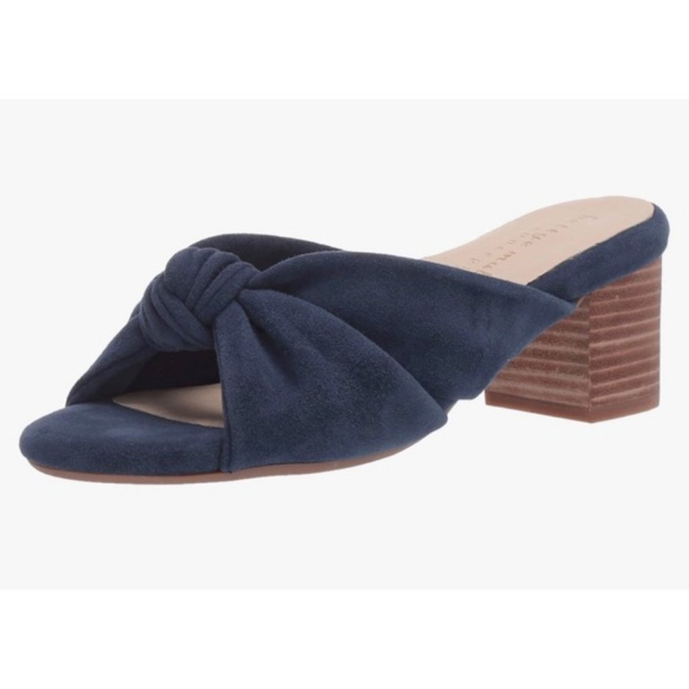 Womens Bettye Muller Floyd Concept Blue Suede Slip-On Open Toe Heels 7.5 *